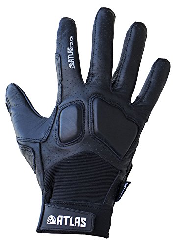 Atlas Truck Touch Longboard Slide Gloves Small/Medium Black, Perforated Leather Skateboard Gloves with Touch-Screen Enabled Index Finger, Reinforced Double Leather Index Finger & Thumb Guard