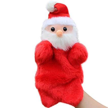 Hand Puppets Christmas Holiday Santa Claus Doll Plush Finger Toys