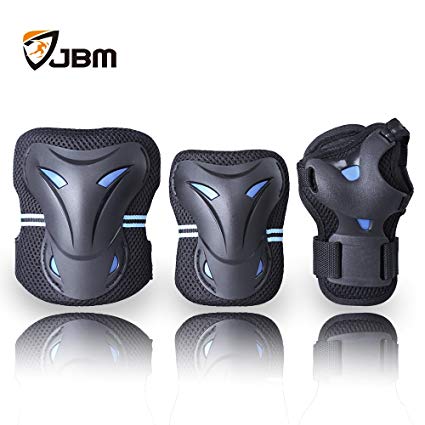 JBM international JBM Multi Sport Protective Gear Knee Pads and Elbow Pads with Wrist Guards for Cycling, Skateboard, Scooter, Bmx, Bike and Other Extreme Sports Activities