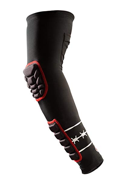 Obstacle Guard Padded Arm Compression Sleeves (1 Pair) Black & Red: Obstacle Gear for Obstacle Race, Mudrun, Obstacle Racing, Trail Running and More
