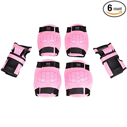 KUKOME-SHOP Kids Children Roller Skating Skateboard BMX Scooter Cycling Protective Gear Pads (Knee pads+Elbow pads+wrist pads)